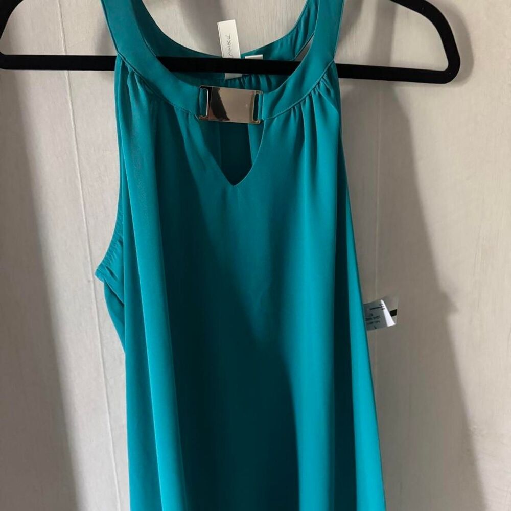 TaceRá Women’s Large Teal Sleeveless Blouse